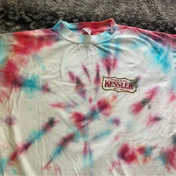 Accord Men’s Large Kessler Whiskey Vintage Reworked Tie Dye Short Sleeve T-Shirt - Picture 4 of 9
